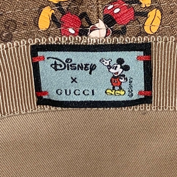 🔥 SOLD 🔥 AUTHENTIC GUCCI X MICKEY GG SIGNATURE MONOGRAM BUCKET HAT SZ M HTF - Picture 9 of 11